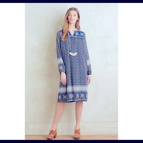 ANTHROPOLOGIE KAS NYC GRAZIA SWING MIDI DRESS SM - Picture 1 of 11